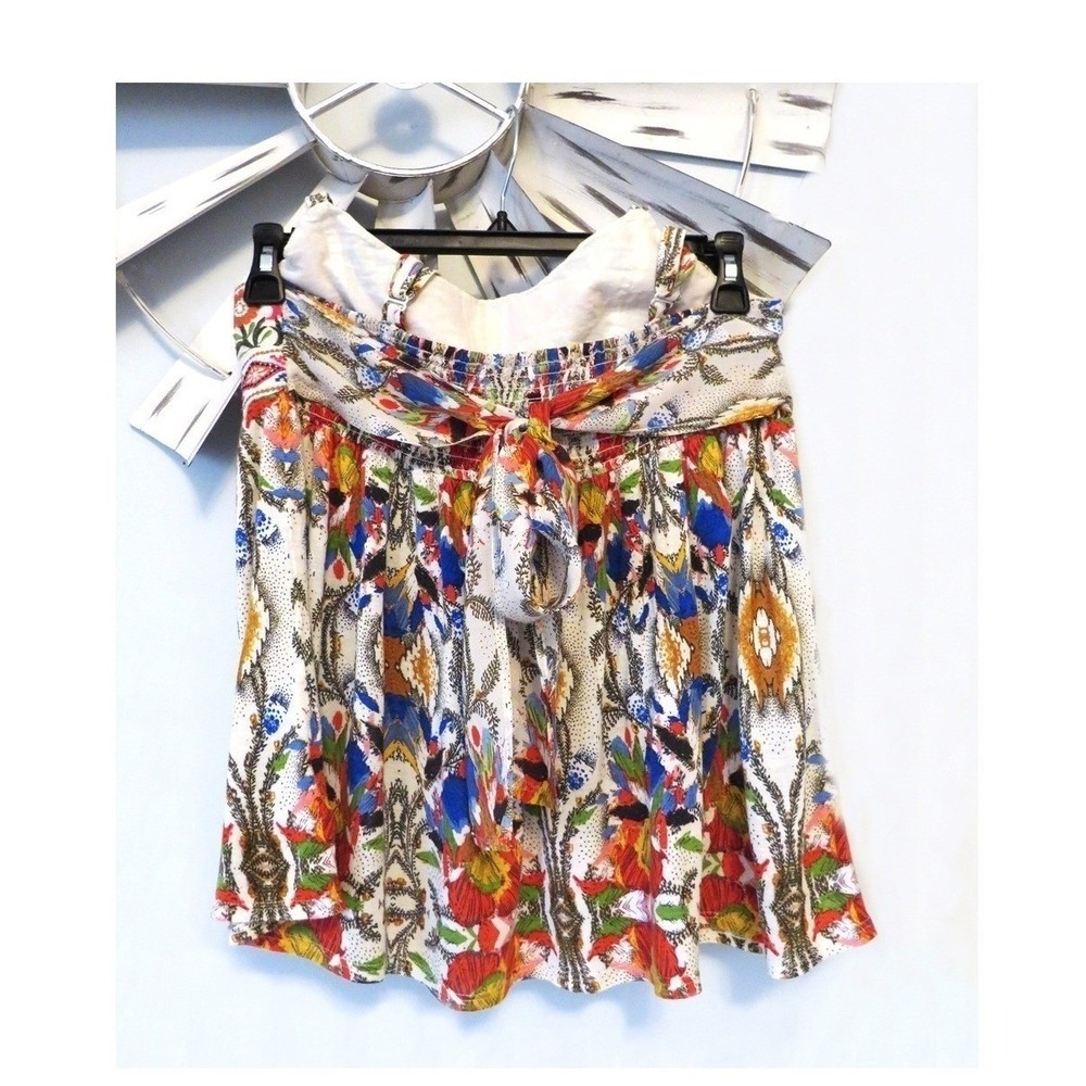 One September Embroidered Boho Tank Top Floral Sequin Rayon Medium - Picture 8 of 12